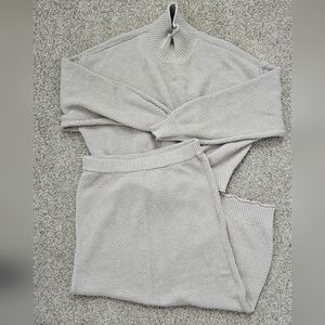 Free People Cream Knit Sweater Set